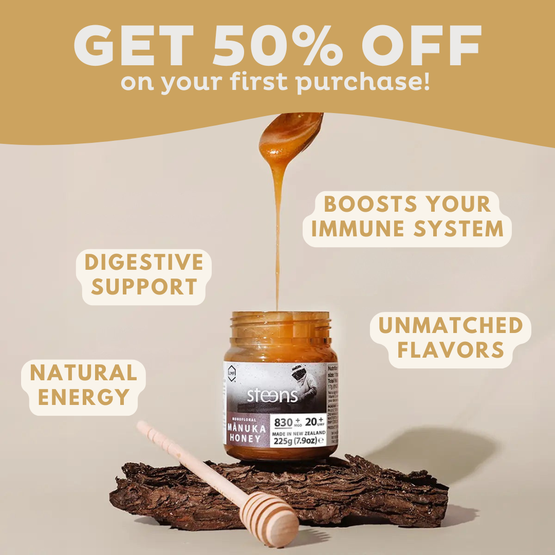 Steens ad: “Get 50% off your first purchase.”